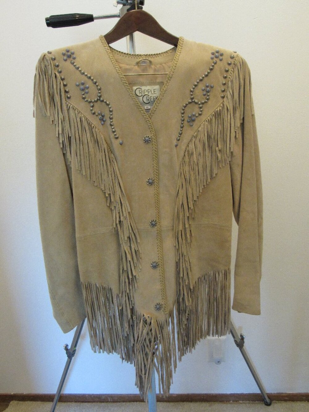 Cripple Creek Leather Fringed & Studded Jacket